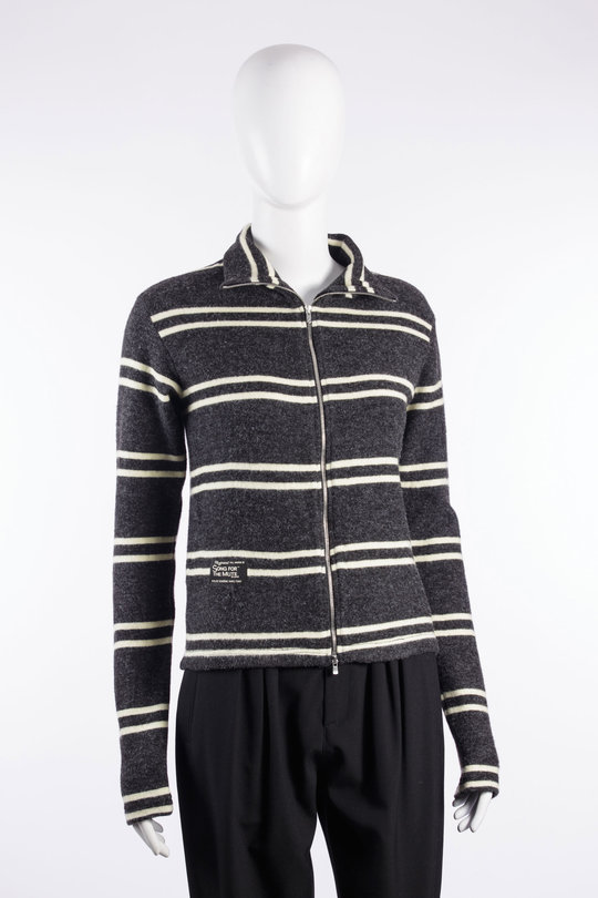 Jacke 262_WJP032_Ruflcha zip up cardigan charcoal, SONG FOR THE MUTE