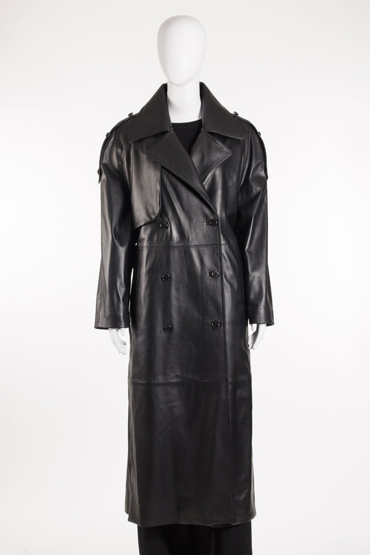 Mantel Leder DL01F25 black, Isabel Benenato