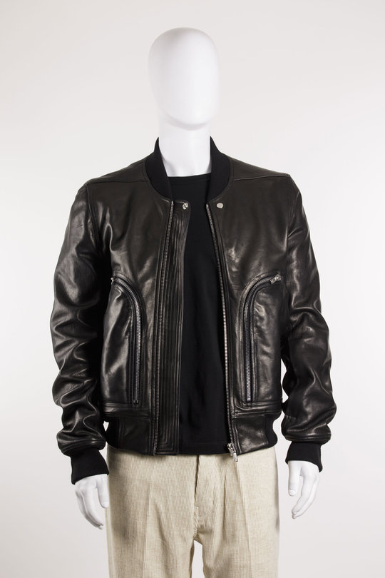 Lederjacke RU02E1749 LNV Bauhaus Flight black, Rick Owens