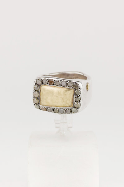 Ring 13 aus Silber und Gold mit Diamanten, Rosa Maria Jewellery