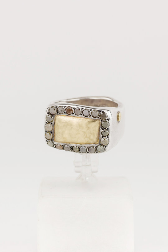 Ring 13 aus Silber und Gold mit Diamanten, Rosa Maria Jewellery