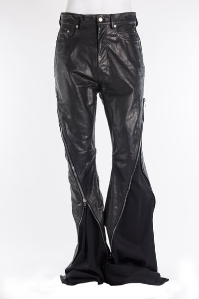 Leder Hose Bolan Banana RP01C5362 LGWDL black, Rick Owens