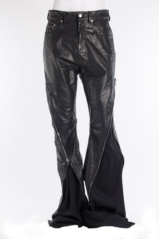 Leder Hose Bolan Banana RP01C5362 LGWDL black, Rick Owens