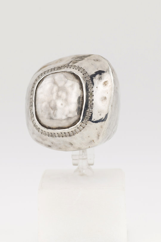 Ring 2 Silber mit weissen Diamantensplittern, Rosa Maria Jewellery