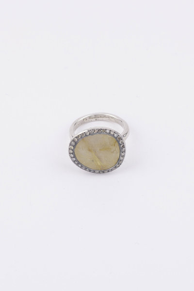 Ring golden ritilated Quartz, Rosa Maria Jewellery