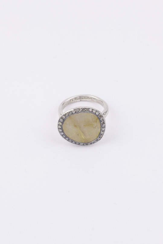 Ring golden ritilated Quartz, Rosa Maria Jewellery