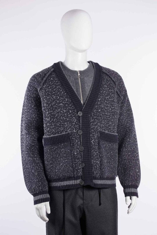 Jacke CGAW26CKNJU82 Washed Knit Blanket Jacket navy/darkgrey, Graig Green