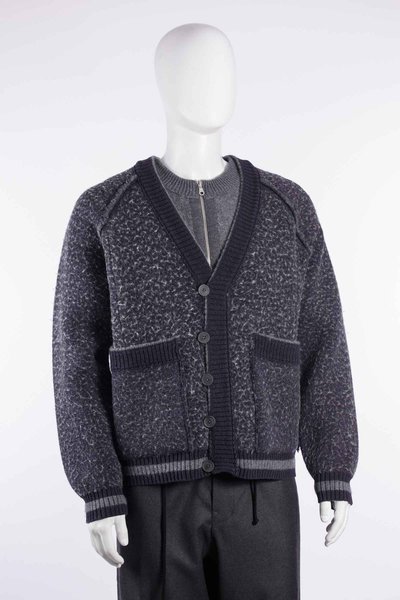 Jacke CGAW26CKNJU82 Washed Knit Blanket Jacket navy/darkgrey, Graig Green