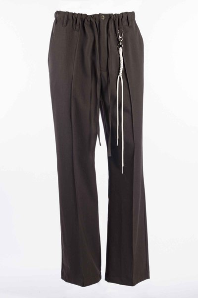 Hose 262_UPT110_STRGBRN LOOSE PIN STITCH PANT brown, SONG FOR THE MUTE