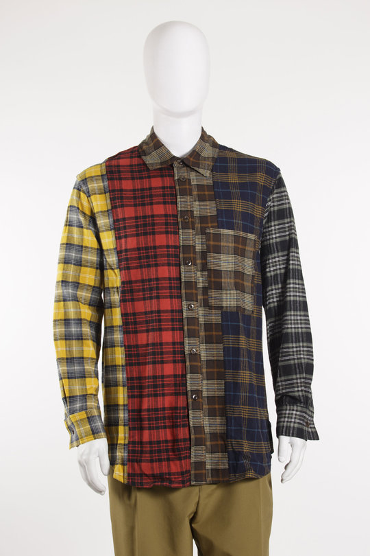Hemd L/S PLEATED BOX SHIRT 252_MSH068_FLANMLT TARTAN FLANNEL multi, SONG FOR THE MUTE