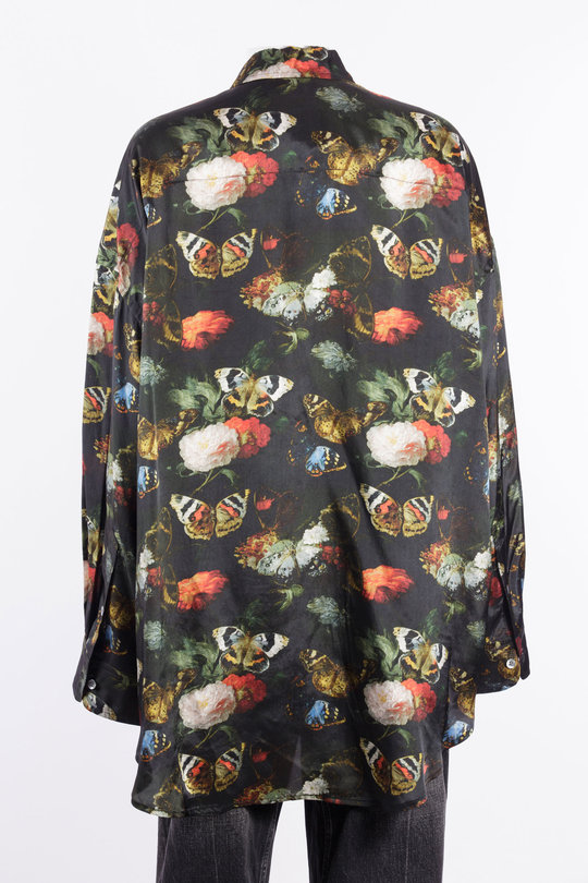 Hemd R13WR004 Drop Neck Shirt blk & red multi flrl butterfly, R 13