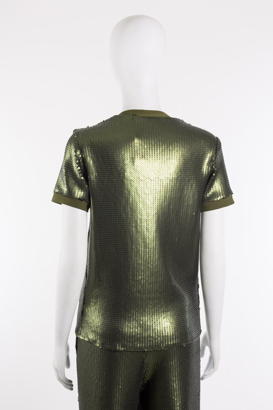 Top Sequin T-Shirt 15G1031304 militaty green, Uli Schneider