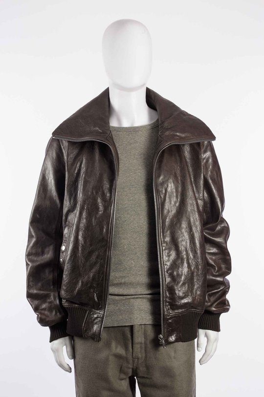 Leder Jacke RU02F4751 LBE DRACUFLIGHT grease, Rick Owens