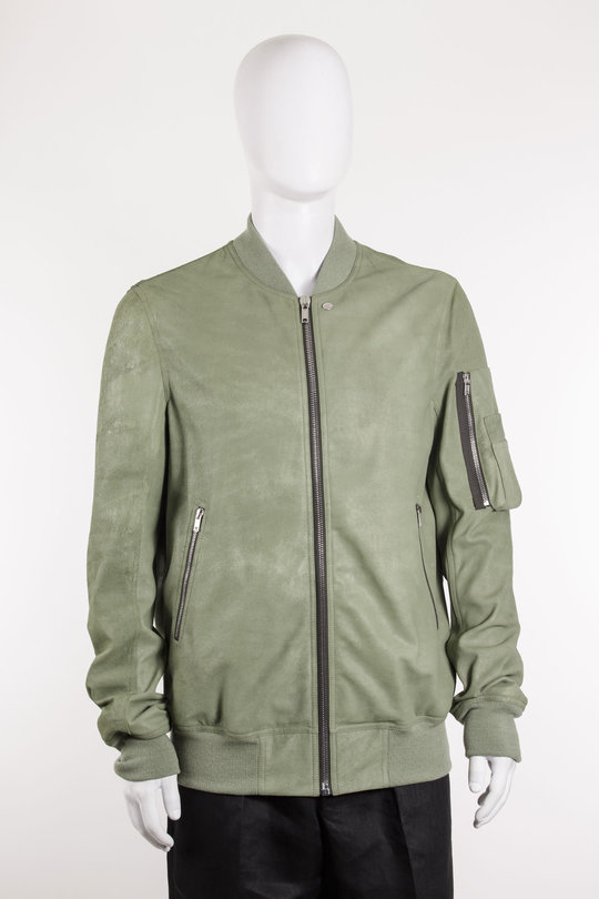 Lederjacke RU01E5778 LBA Classic Flight green, Rick Owens