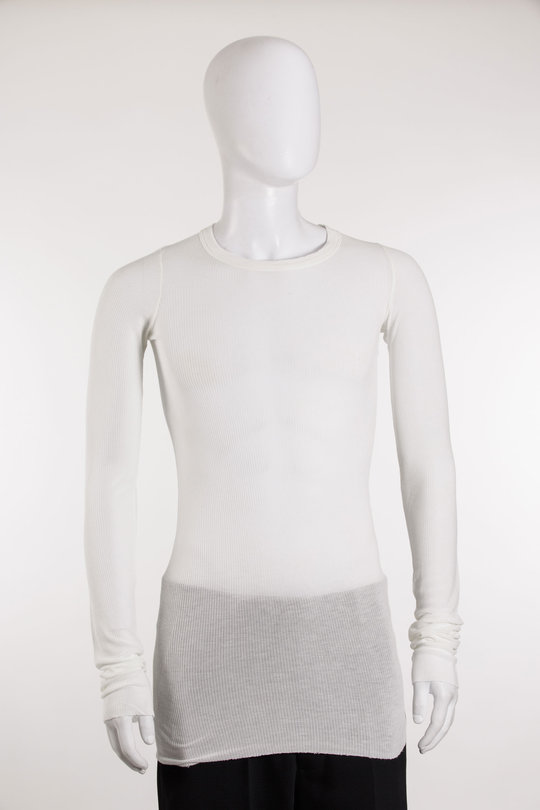 Longsleeve RU01F2250 RC Rib LS T white, Rick Owens