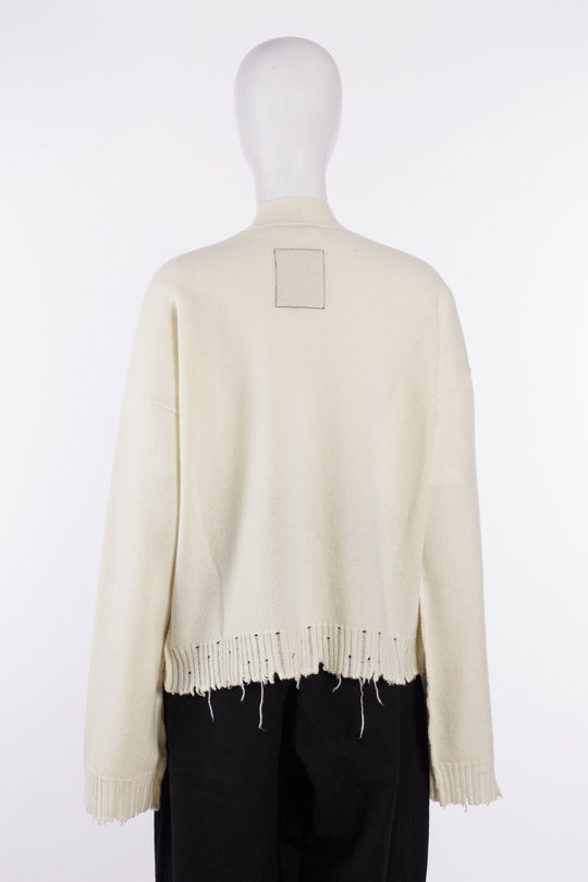 Strickjacke UK7156 Over Cardigan off white, Uma Wang
