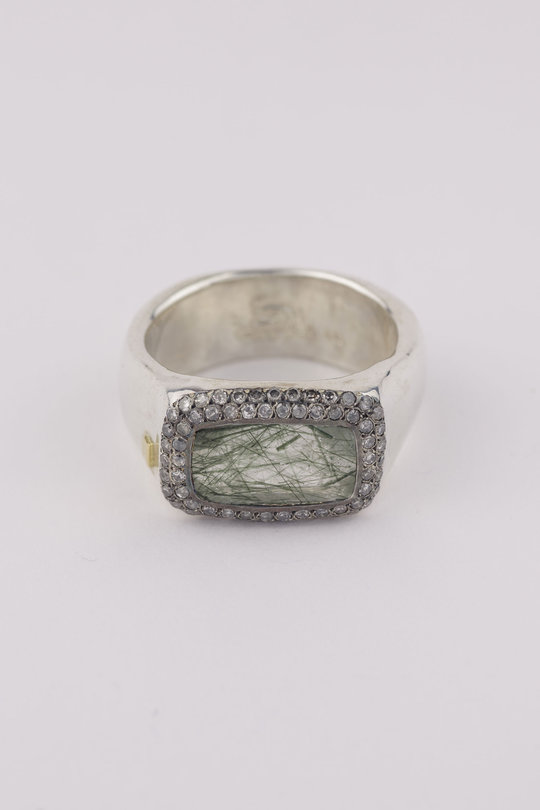 Ring Nasila M S ST Dia IG 2R GRN RQTZ silver/green, Rosa Maria Jewellery