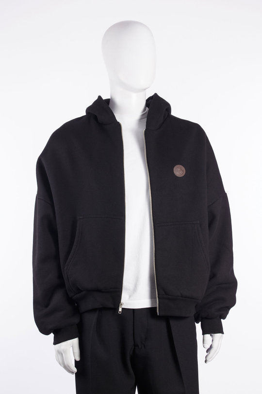 Jacke W Crest Polar Zip Hoodie black, Willy Chavarria