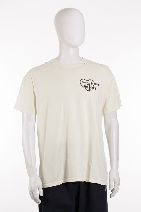 T-Shirt Keep Praying Bitches Easy Tee offwhite, Willy Chavarria