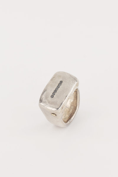 Ring 14 Silber mit schwarzen Diamantensplittern, Rosa Maria Jewellery