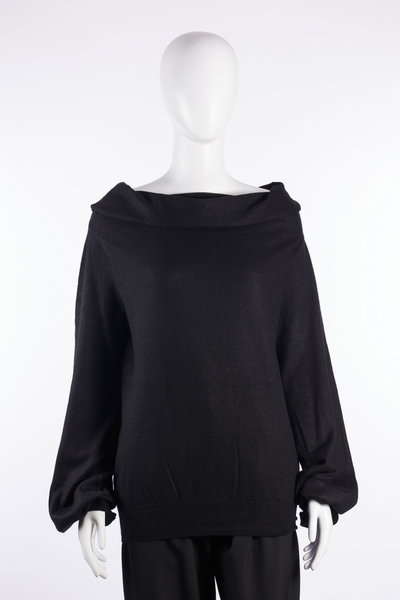 Pullover W26216 off shoulder mini sweater black, Frenckenberger