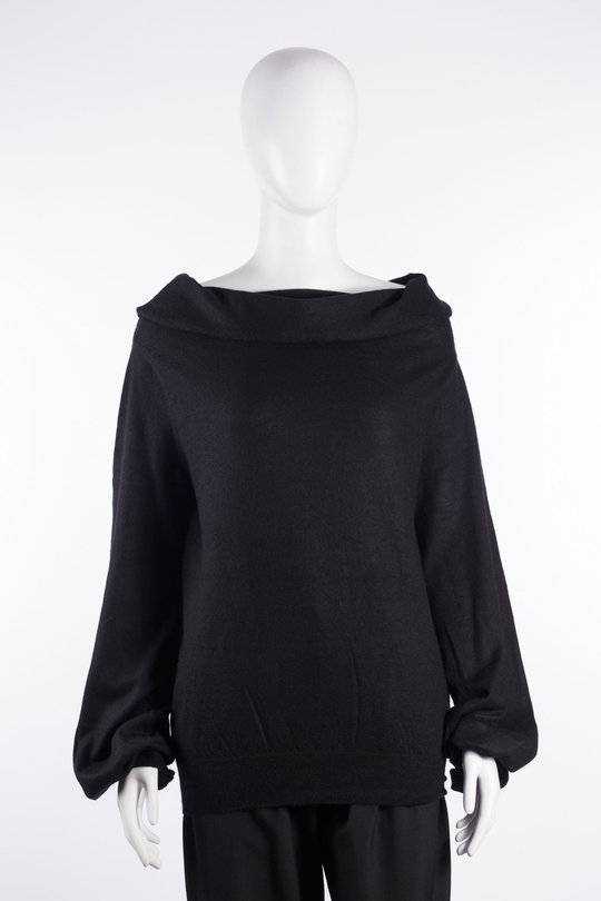 Pullover W26216 off shoulder mini sweater black, Frenckenberger