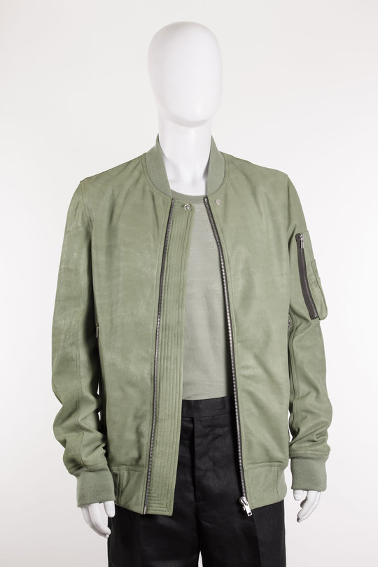 Lederjacke RU01E5778 LBA Classic Flight green, Rick Owens