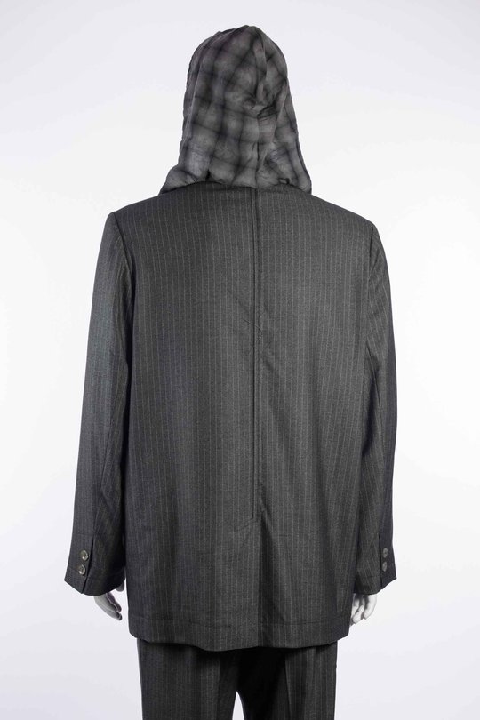 BLAZER STRIPE 262_MJK103_FLNSCHA 1/ FLANNEL CHARCOAL, SONG FOR THE MUTE