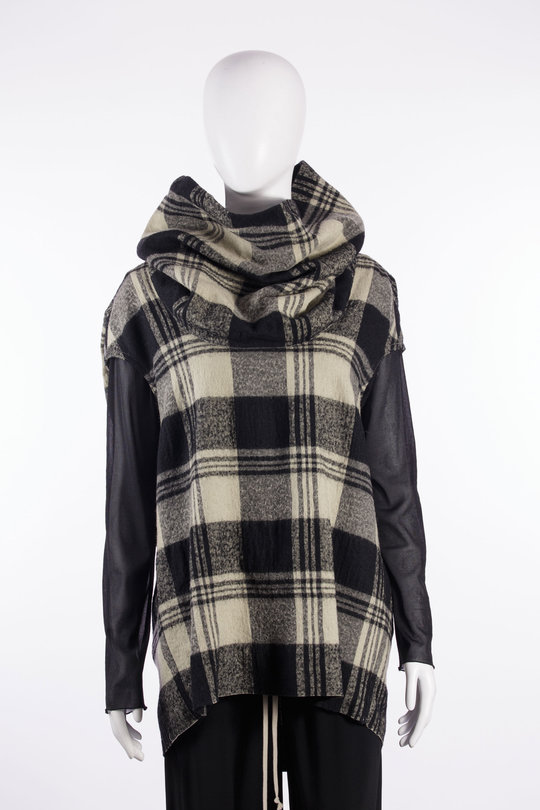 Weste RP02F5253 CP1 Cowled Floating pearl plaid, Rick Owens