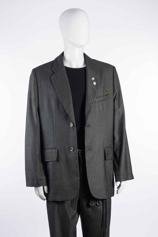 BLAZER STRIPE 262_MJK103_FLNSCHA 1/ FLANNEL CHARCOAL, SONG FOR THE MUTE