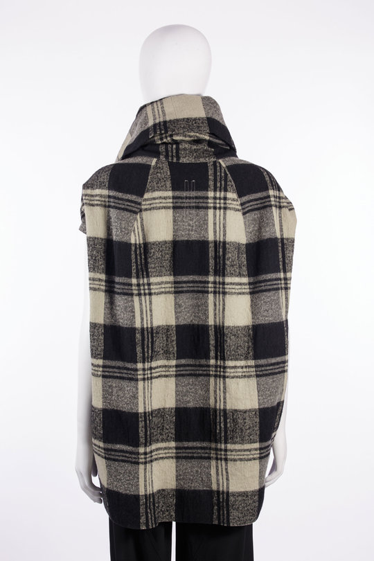 Weste RP02F5253 CP1 Cowled Floating pearl plaid, Rick Owens
