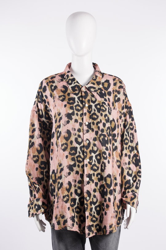 Hemd R13WR004 Drop Neck Shirt pink leopard, R 13
