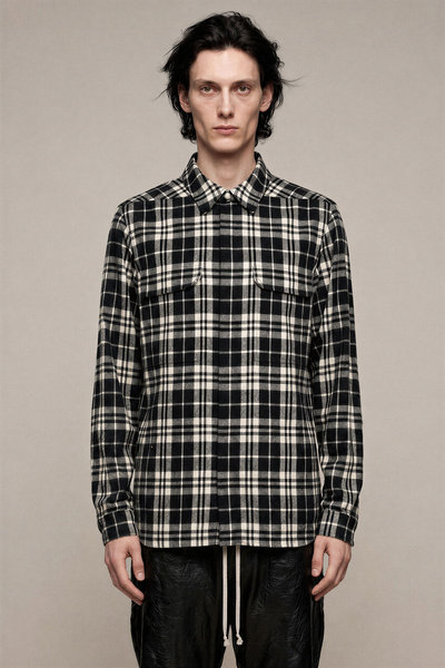 Hemd Outershirt RU01F2236 black plaid, Rick Owens