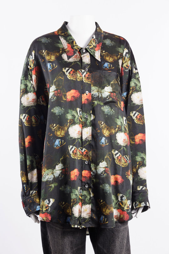 Hemd R13WR004 Drop Neck Shirt blk & red multi flrl butterfly, R 13
