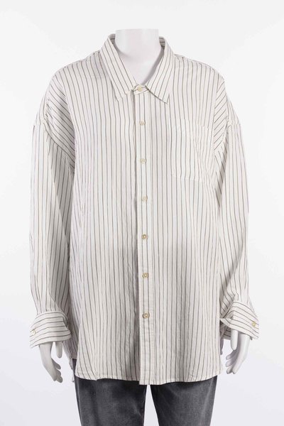 Hemd R13WR004 Drop Neck Shirt white narrow brown stripe, R 13