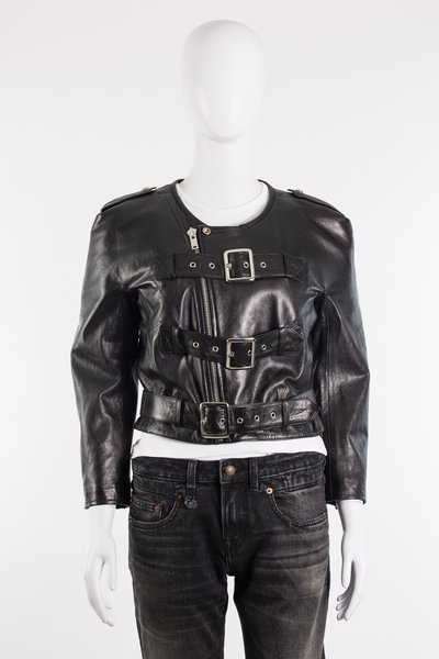 Lederjacke Square Shoulder Belted Motorcycle Jacket R13WR247 black, R 13