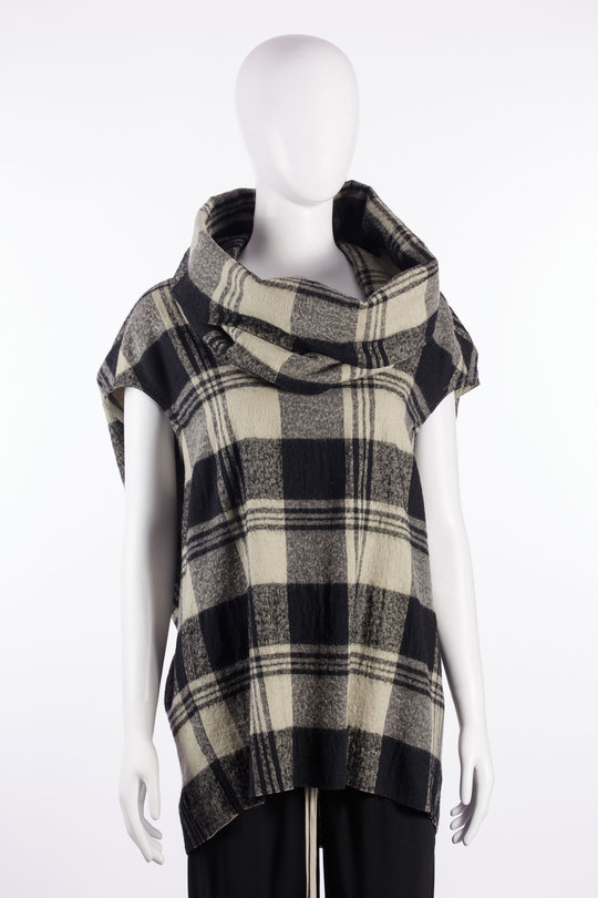 Weste RP02F5253 CP1 Cowled Floating pearl plaid, Rick Owens