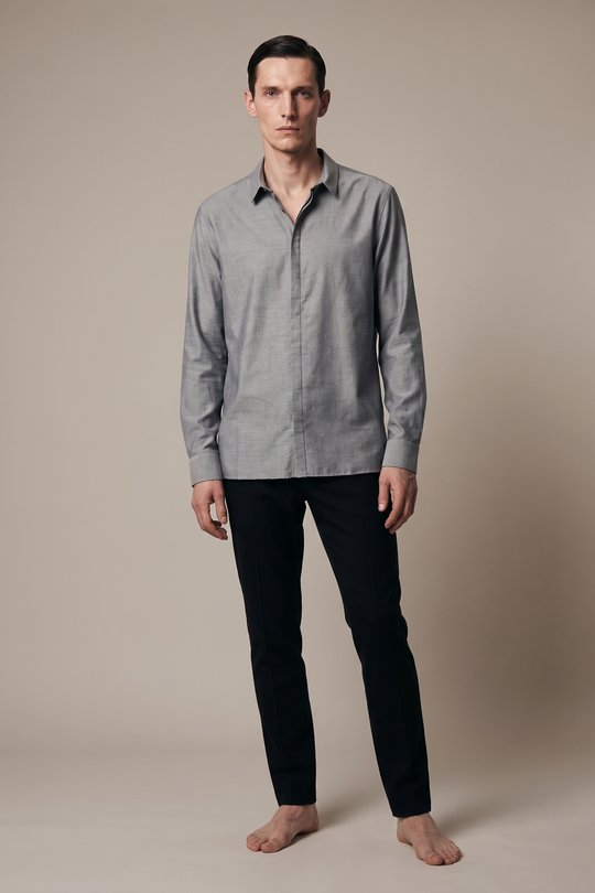 Hemd Hidden Buttonholes Shirt light grey, Label Under Construction