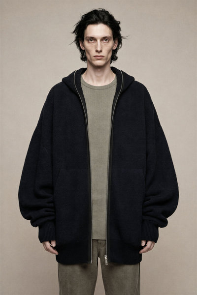 Jacke RU02F4687 KWP GIM HUN HOODIE black, Rick Owens
