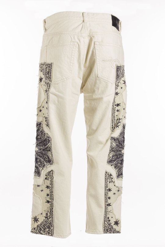 Hose R13MD211 X-BF Jean white bandana, R 13