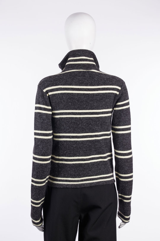 Jacke 262_WJP032_Ruflcha zip up cardigan charcoal, SONG FOR THE MUTE