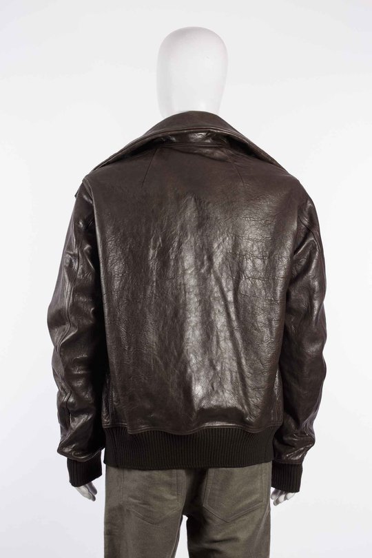 Leder Jacke RU02F4751 LBE DRACUFLIGHT grease, Rick Owens
