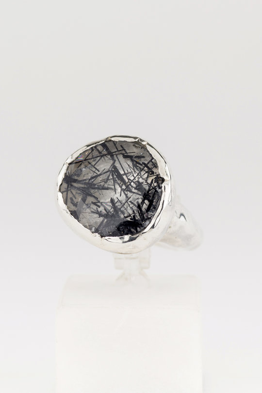 Ring 6 Silber mit grauem Rauchquarz, Rosa Maria Jewellery