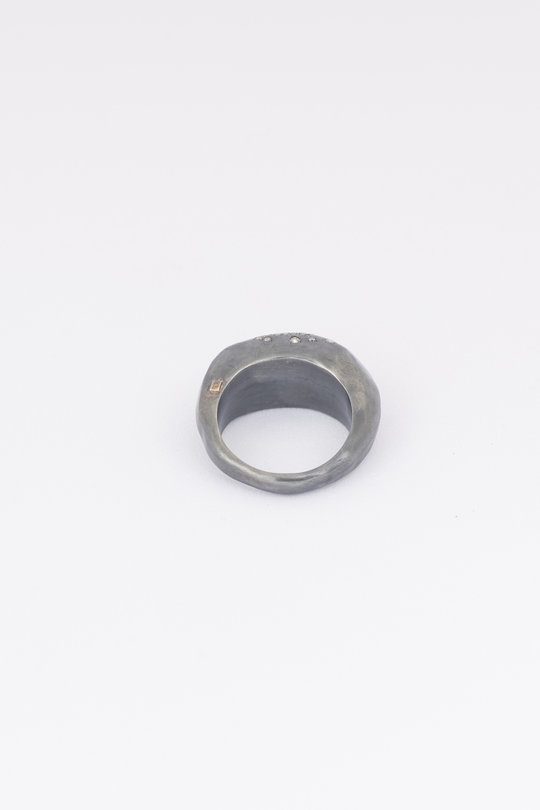 Ring 2024 Padma ST icey grey diamond and smoky quarz, Rosa Maria Jewellery