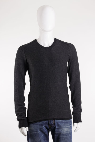 Pullover W25-5-1 Crew Neck Sweater black, Layer-0