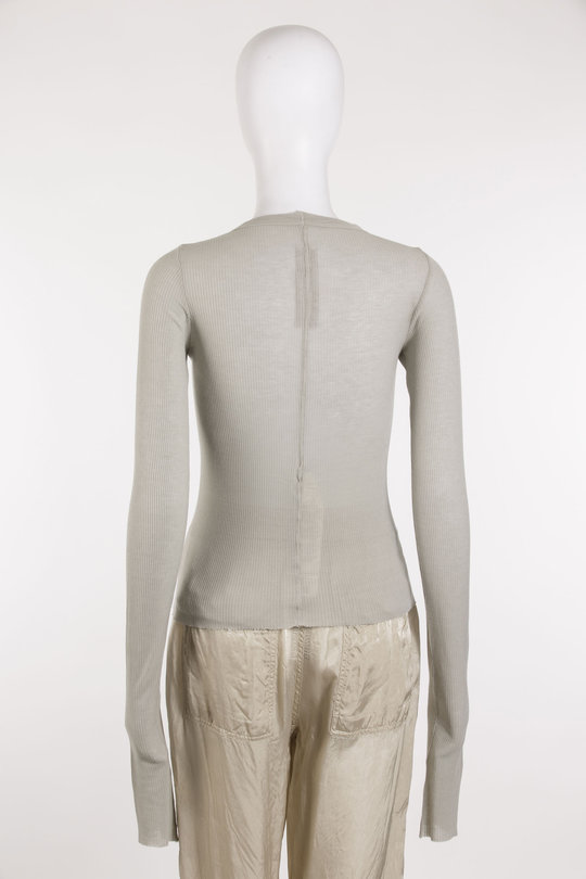 Longsleeve RP01F6209 RC Cropped Rib LS T pearl, Rick Owens