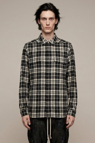 Hemd Outershirt RU01F2236 black plaid, Rick Owens