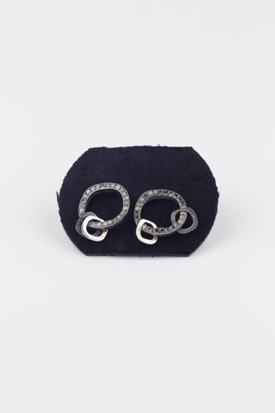 Ohrring BO Unity 1 ST DIA IG + 5 ST + 5S darkend silver, Rosa Maria Jewellery
