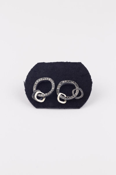 Ohrring BO Unity 1 ST DIA IG + 5 ST + 5S darkend silver, Rosa Maria Jewellery
