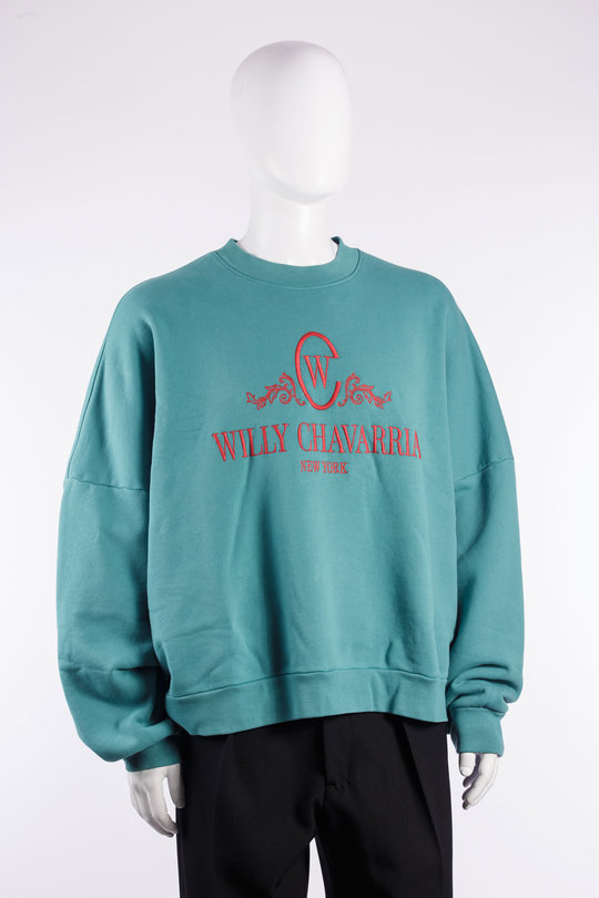 Sweatshirt OS Chavantino Hooligan Crewneck MUJSW011-064N-100 turquoise, Willy Chavarria